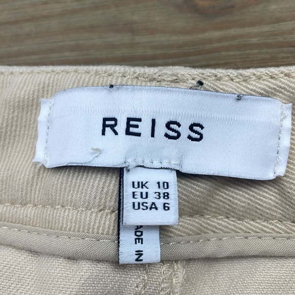 Reiss Erin Cotton Tapered Trousers Stone - Picture 6 of 7